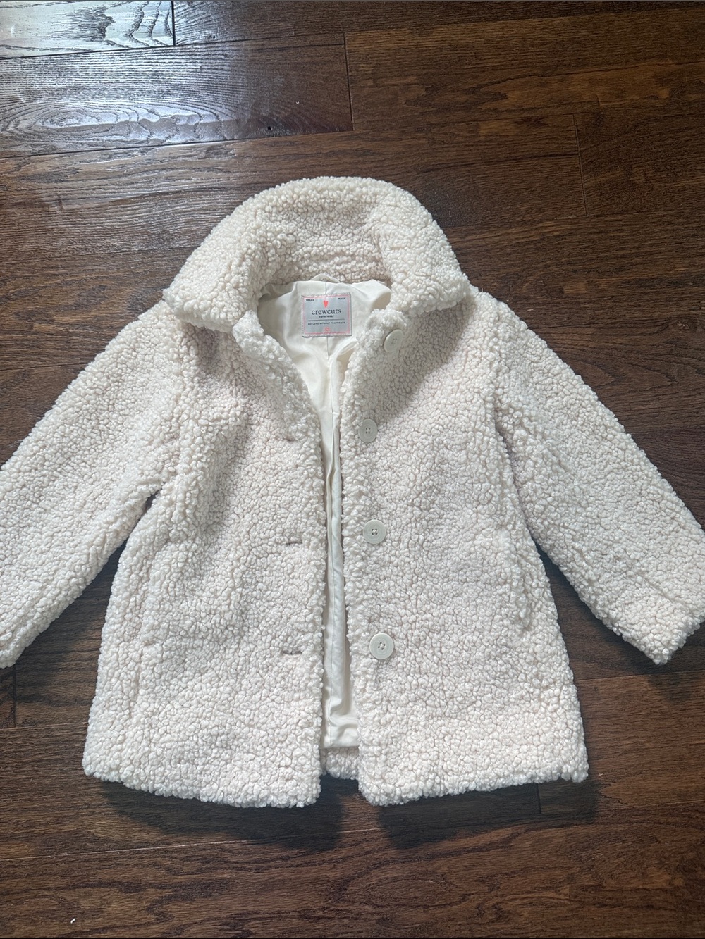 Crewcuts Cream Sherpa Pea Coat for Kids